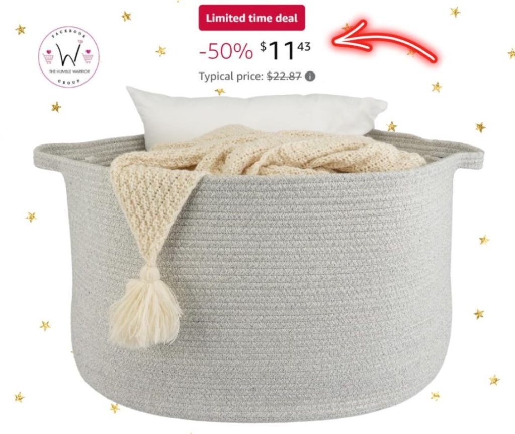 Large cotton rope woven storage basket!