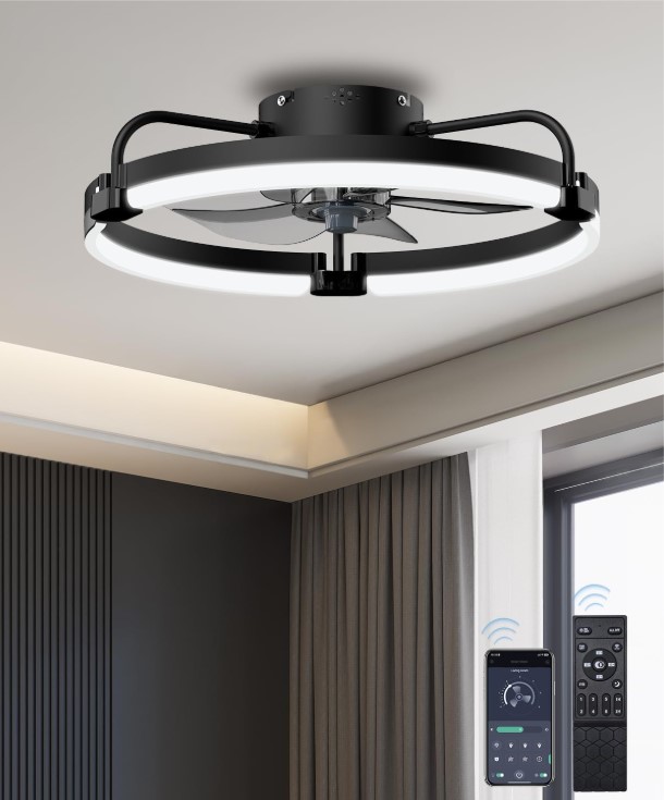 Low Profile Ceiling Fan with Light and Remote Control!