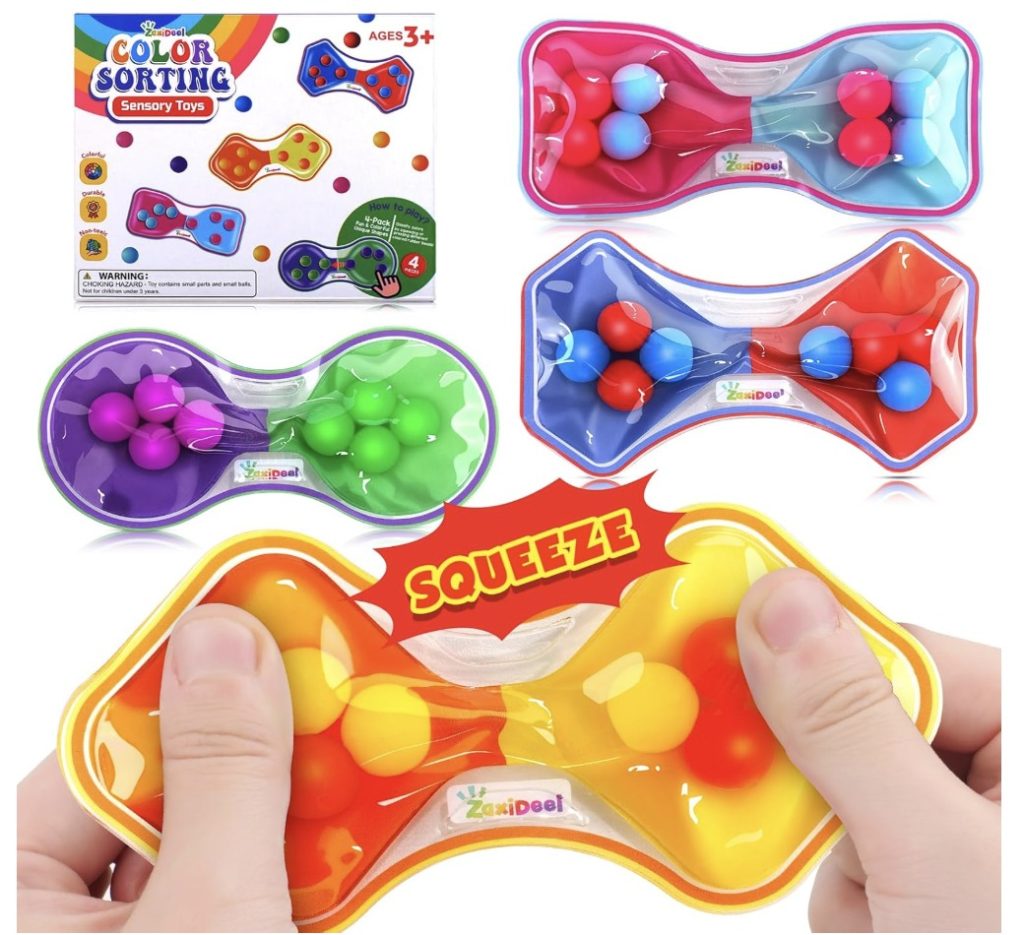4-Pack of Color Sorting Sensory Fidget Toys