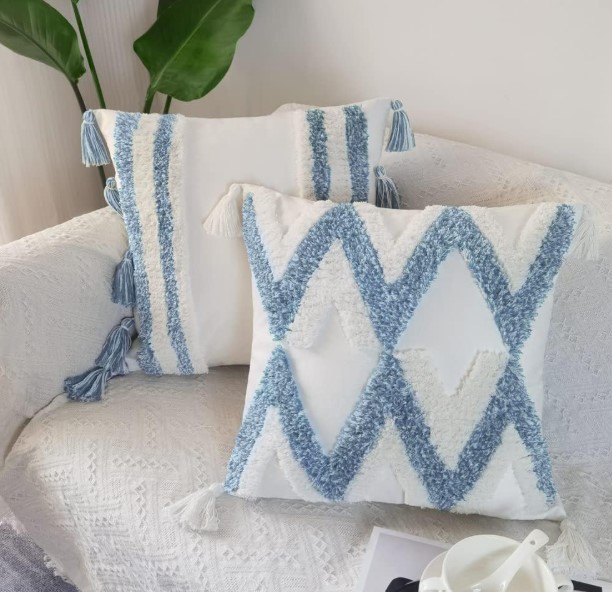 Velvet Set of 2 Throw Pillow Covers with Tassels!