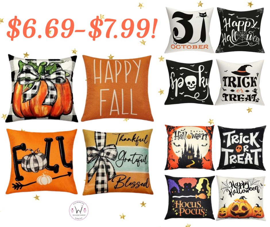 Sets of 4 Fall/Halloween pillow covers!
