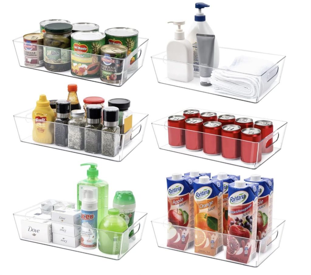 large clear storage bins!