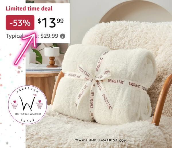 Snuggle Sac Ivory Checkered Throw