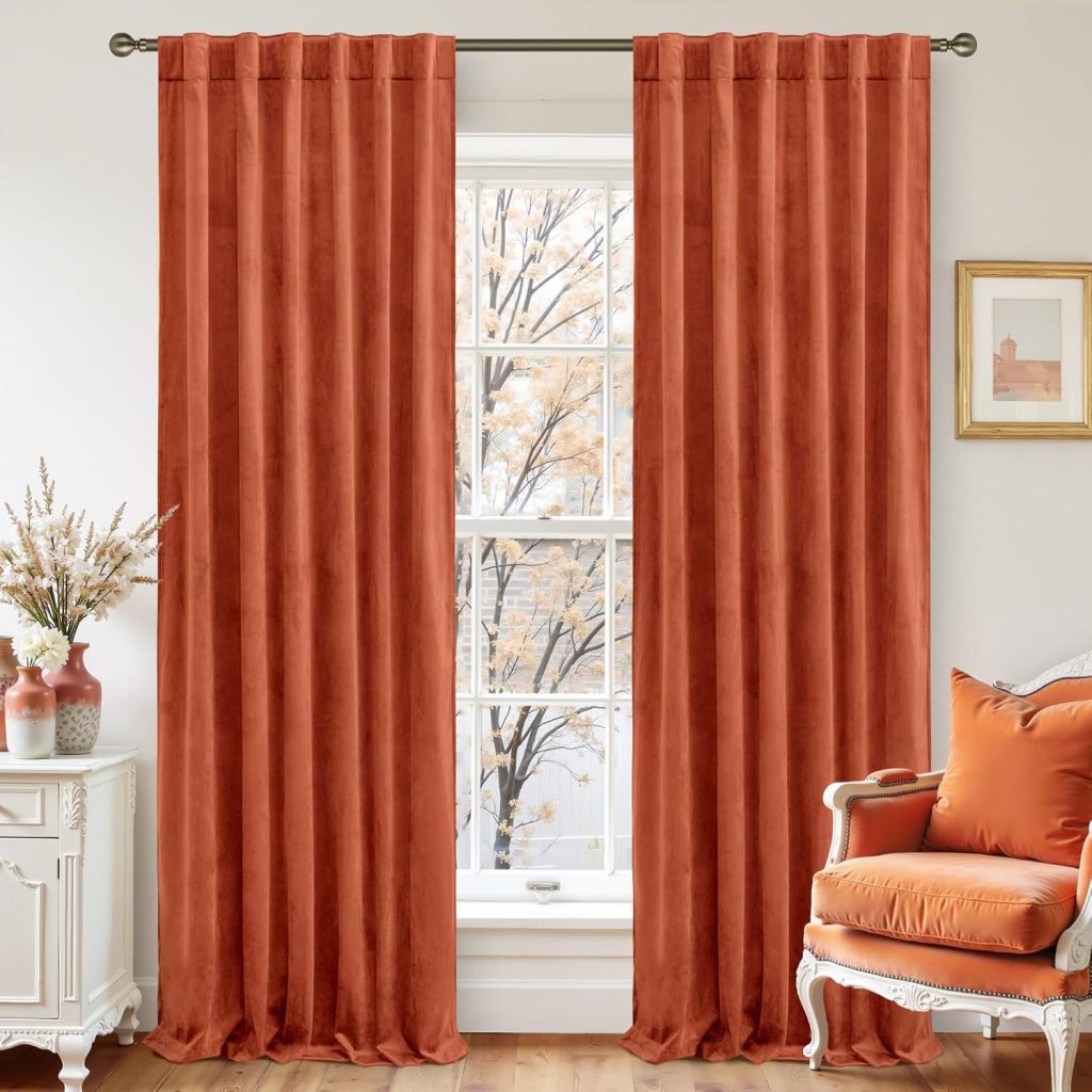 LAMIT Terracotta Velvet Curtains