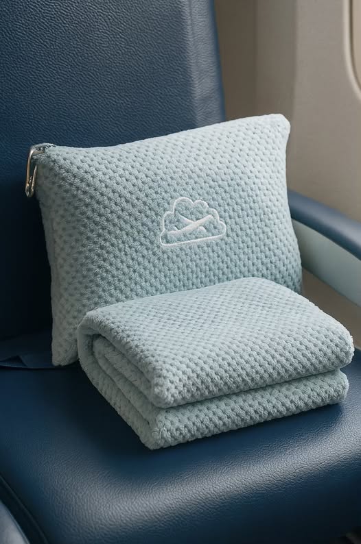 BEDELITE 2-in-1 travel blanket and pillow set
