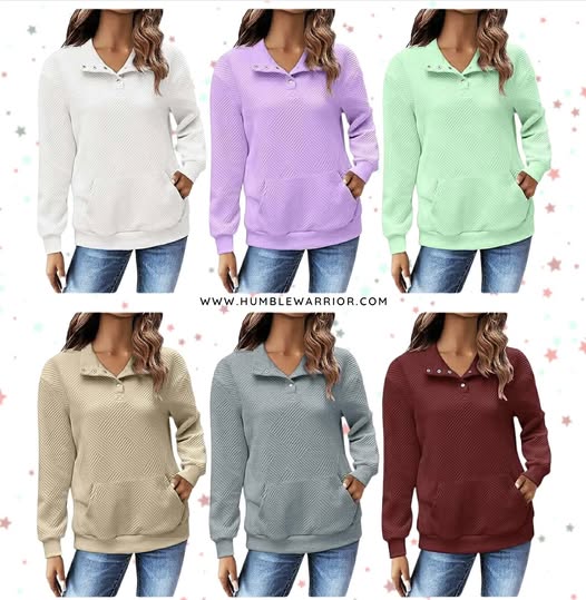Anbech Textured Henley Sweatshirt