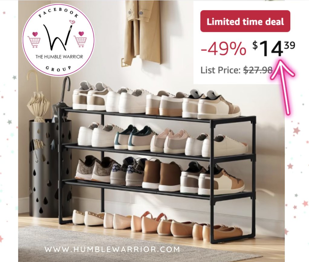SONGMICS 3-Tier Shoe Rack
