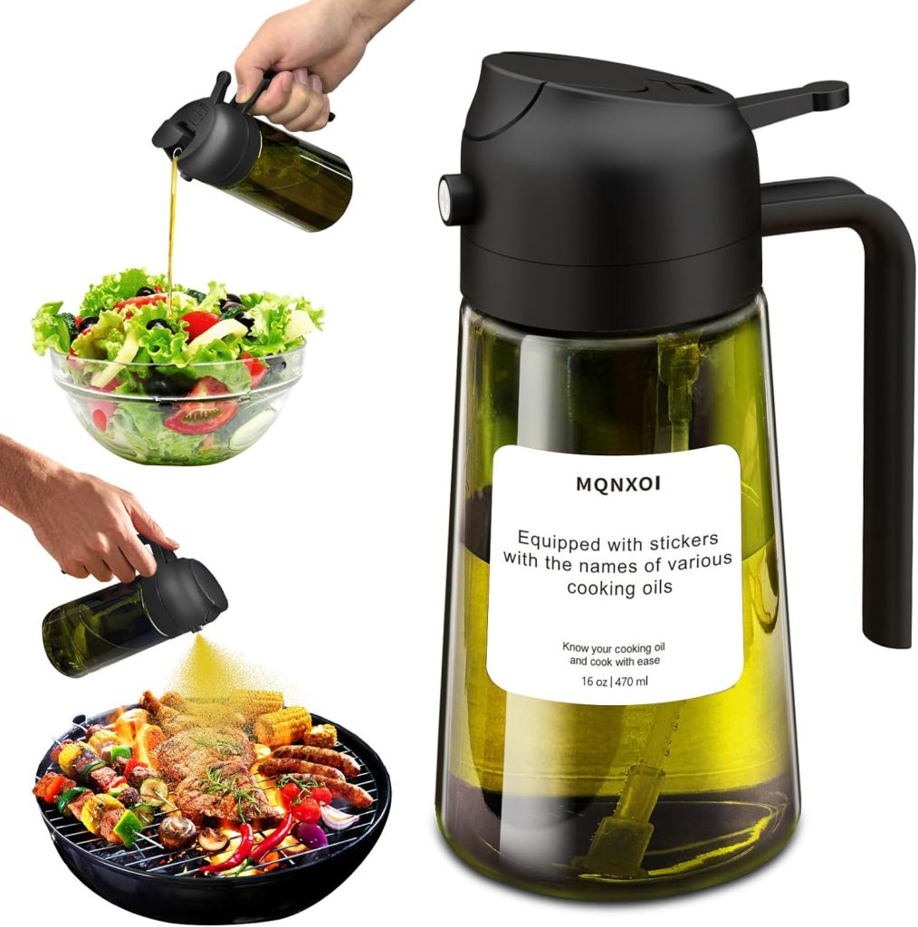 2-in-1 Glass Oil Sprayer & Dispenser!