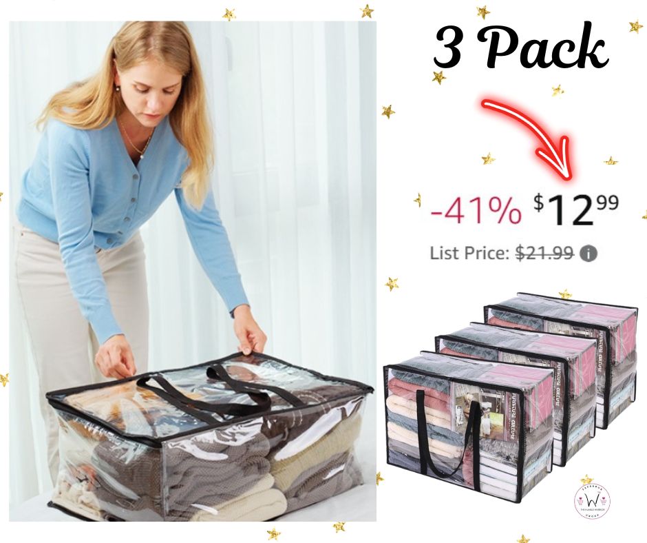 Set of 3 clear heavy duty storage bags!