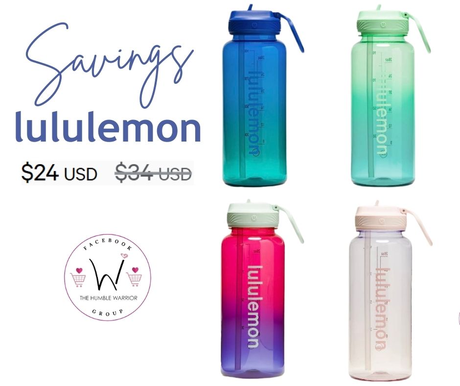 lululemon Back to Life 32oz clear bottles