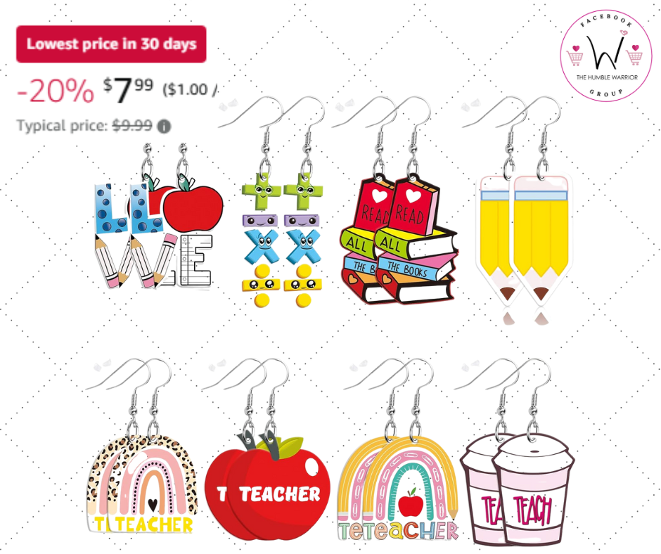 8 Pair of Adorable Teacher Earrings