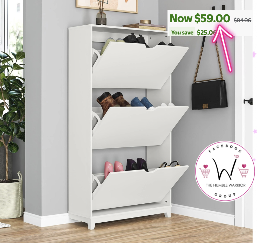 Mainstays 3-Tier Shoe Organizer Cabinet!