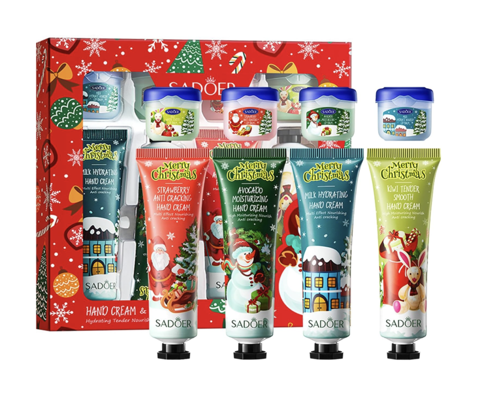 8-Piece Christmas Hand Cream & Lip Balm Gift Set