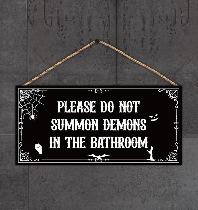 Vintage Wooden Bathroom Sign