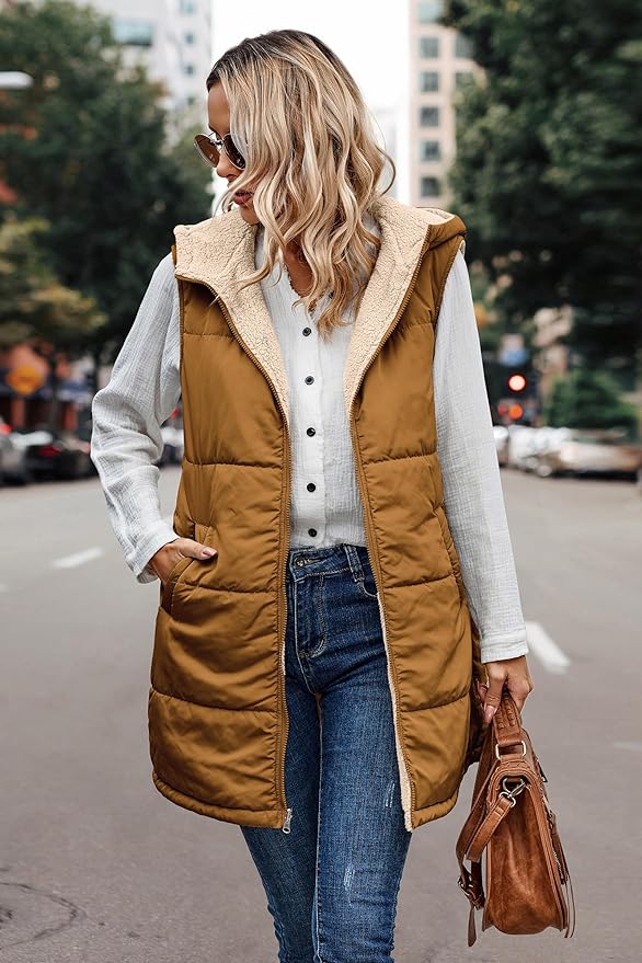 Long Puffer Vests for Women