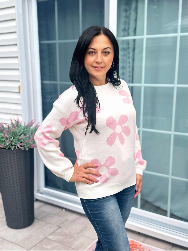 Sweater with flower detail from ECOWISH!