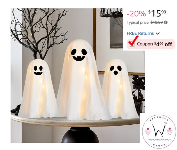 3-Pack of Spooky and Glowing Ghosts