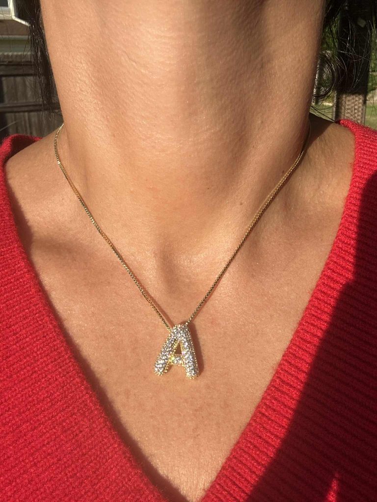 Cicy Bell Initial 18k Gold Plated Cubic Zirconia Necklace!