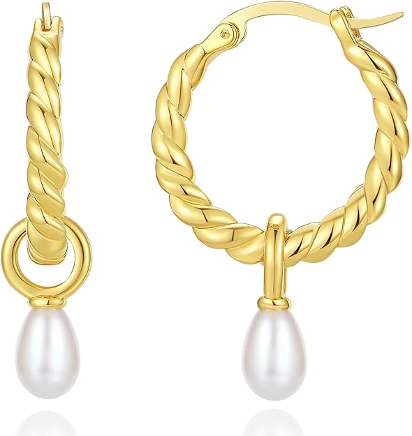pearl hoop earrings