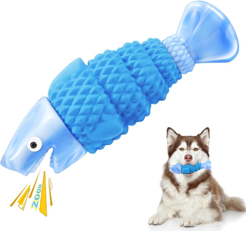 Fish tough dog toy for aggressive chewers