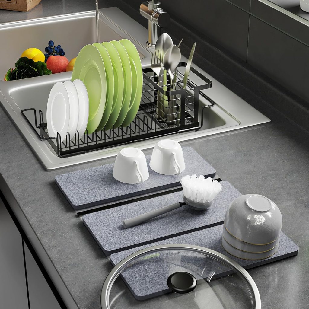 Expandable in-sink dish drying rack