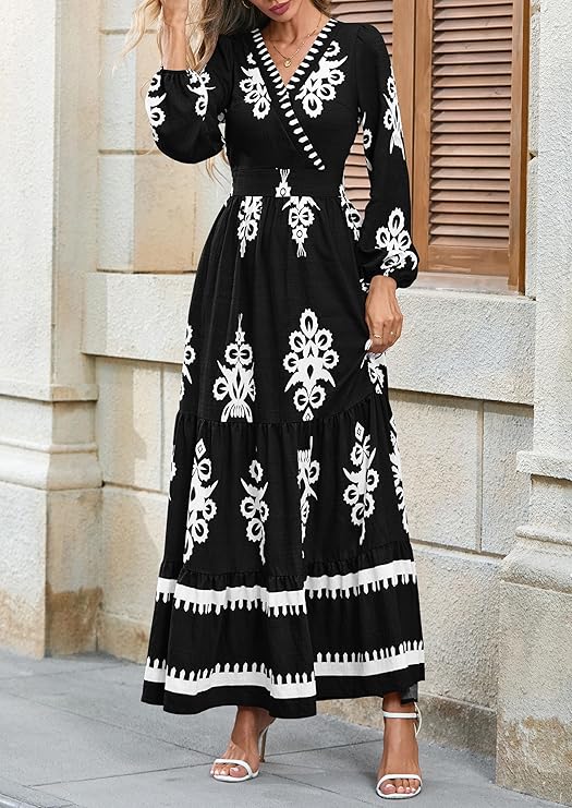 PRETTYGARDEN fall wedding guest dress