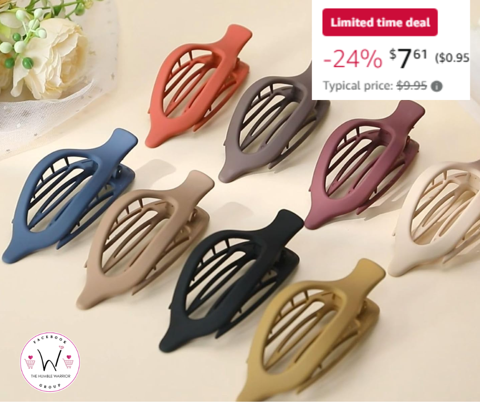8-pack of matte flat hair clips