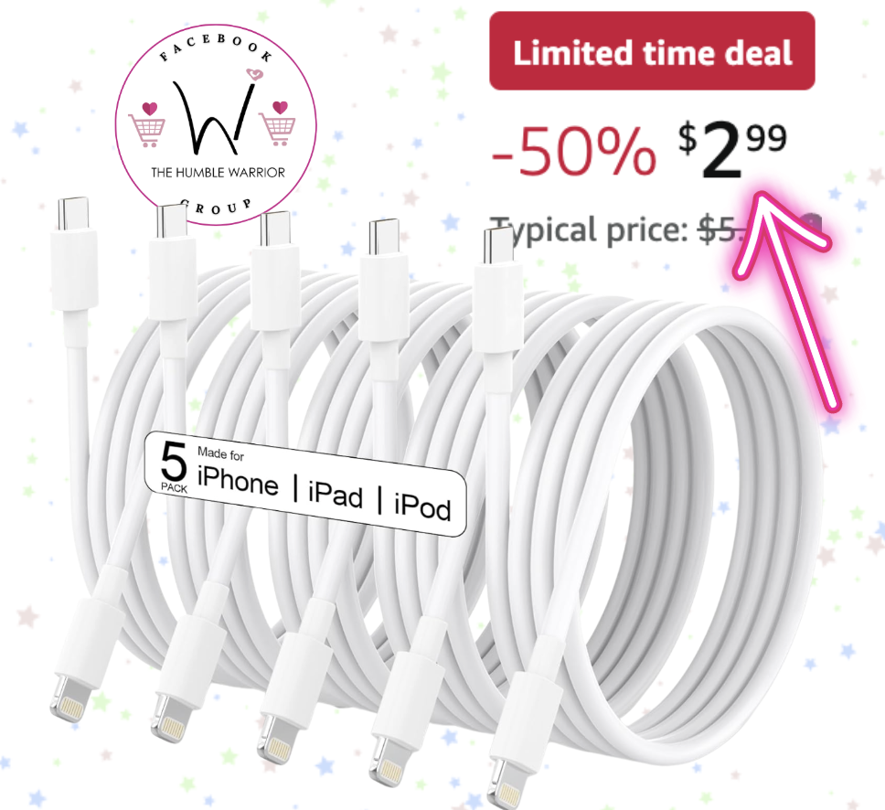 5-pack of 6FT USB-C to Lightning cables