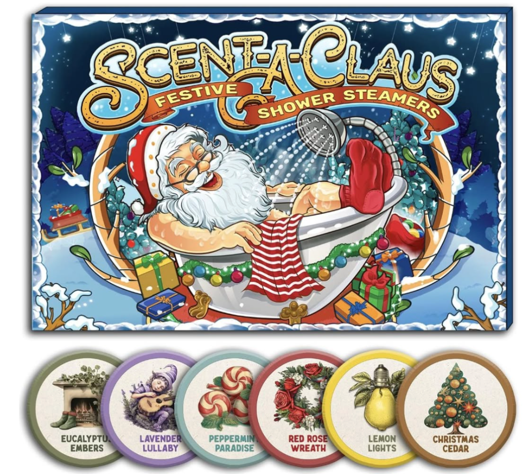 6 Scent-A-Claus shower steamers
