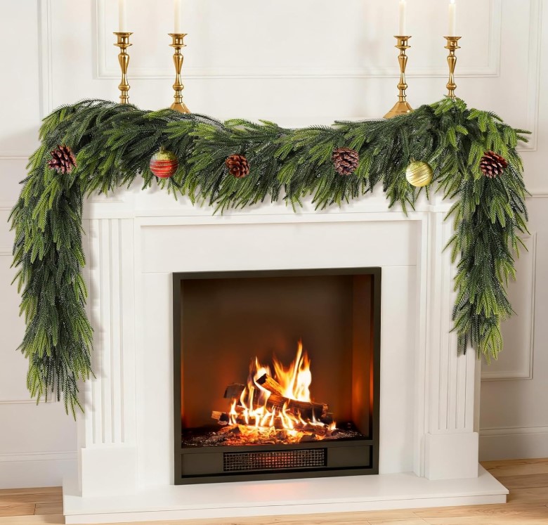 2Pcs 6FT Norfolk Real Touch Faux Pine Garland!