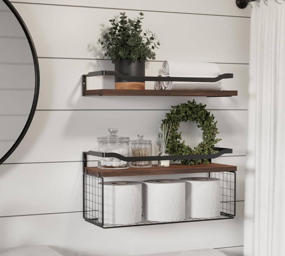 Bathroom Over the Toilet Floating Shelves!