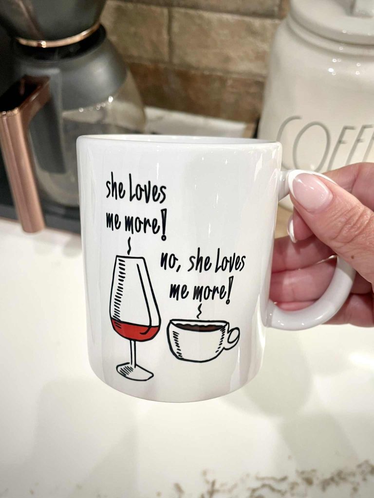 “coffee or wine?” mug