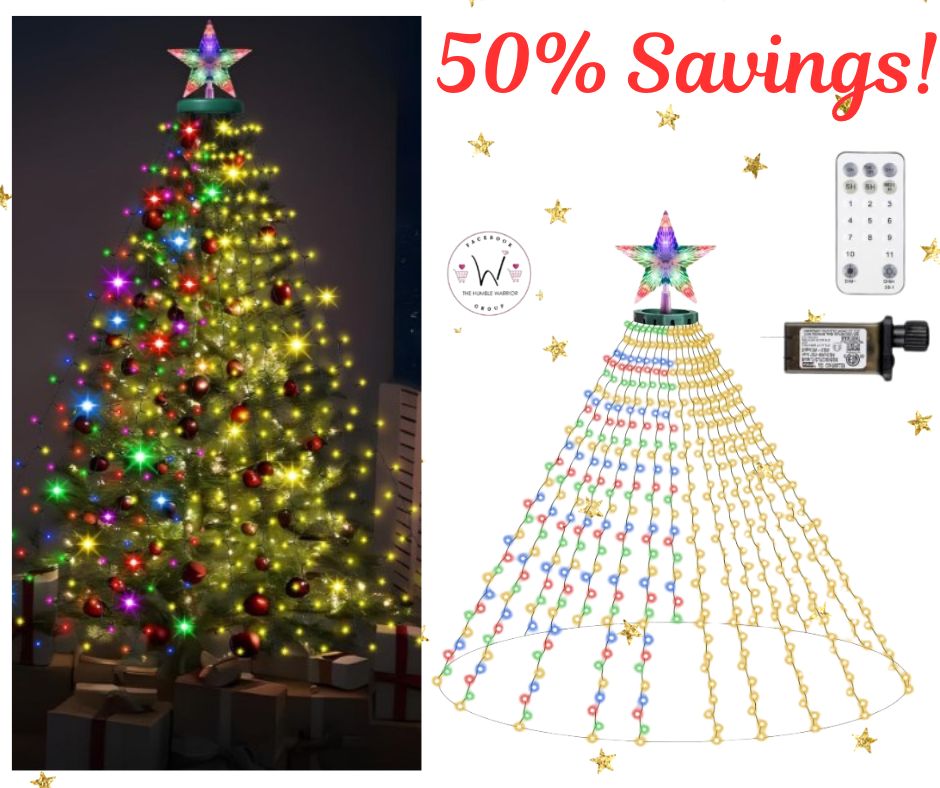 Christmas Tree Lights with Star Topper!