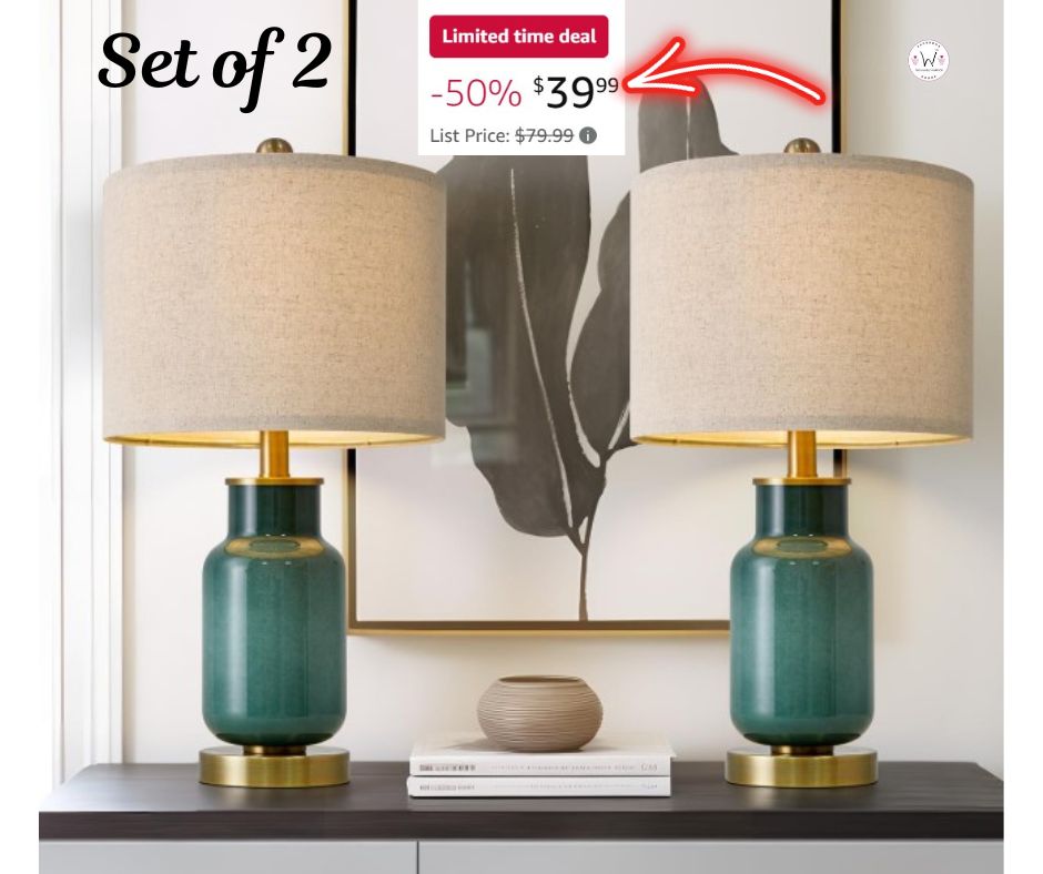 Set of 2 Modern Glass Table Lamps!