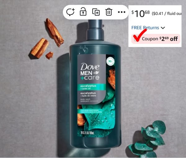 Dove Men+Care Eucalyptus & Cedar Oil Body Wash for Men