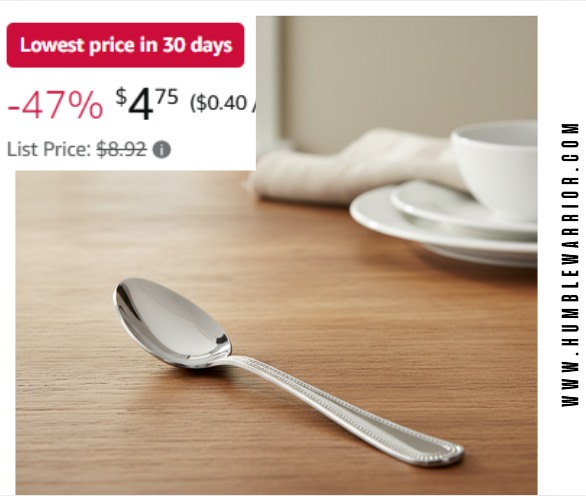 Winco Dots Mirror Finish Stainless Steel Teaspoon Set