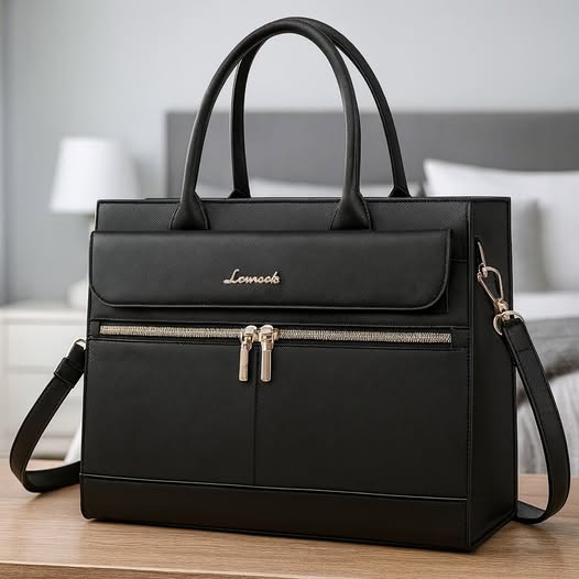 LOVEVOOK Black Leather Tote