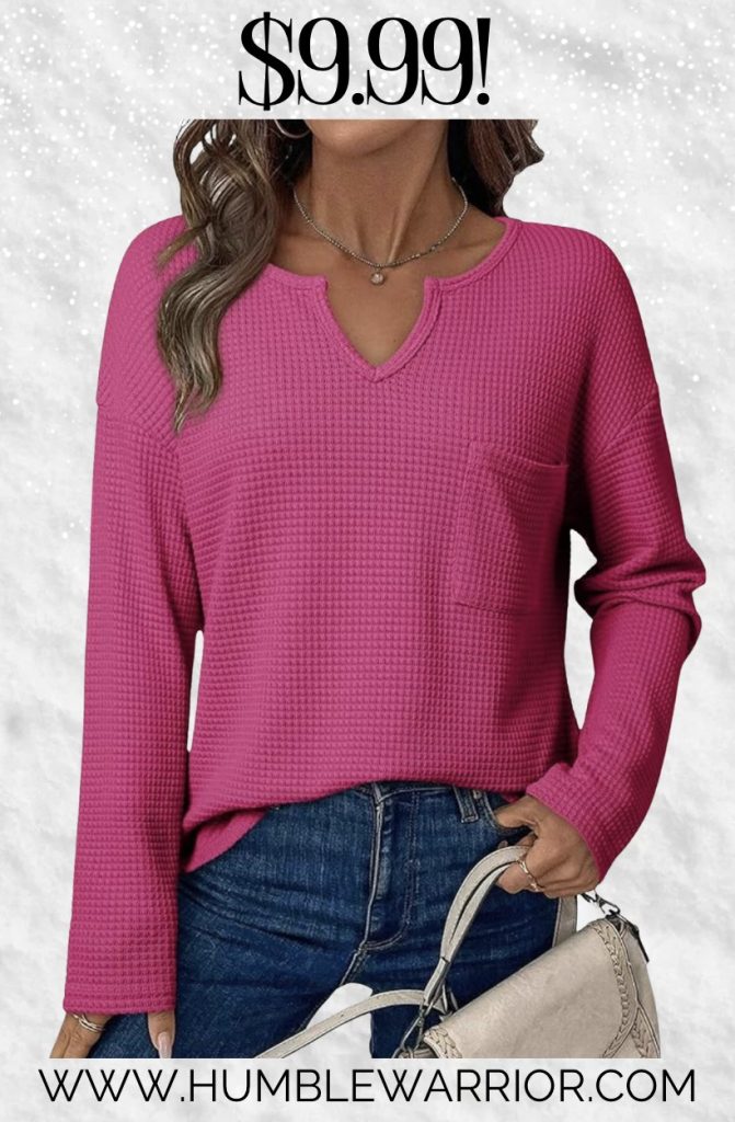 waffle knit top