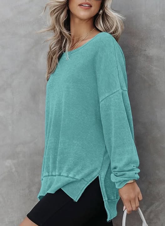 Dokotoo oversized waffle-knit sweatshirt