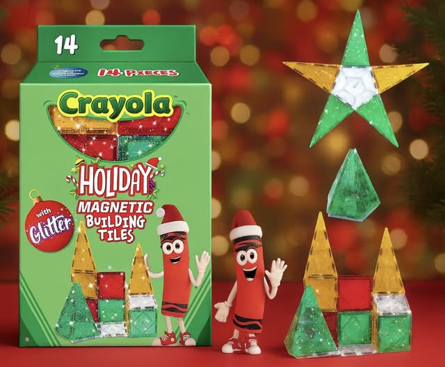 Crayola Holiday Glitter Magnetic Tiles!