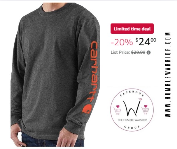 Carhartt Men’s Loose Fit Heavyweight Long-Sleeve Logo Sleeve Graphic T-Shirt