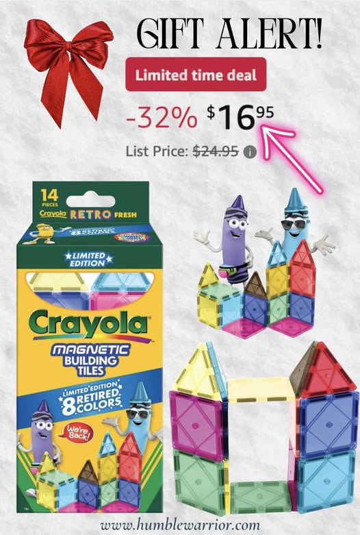 CreateOn Crayola Retro Magnetic Tiles Set