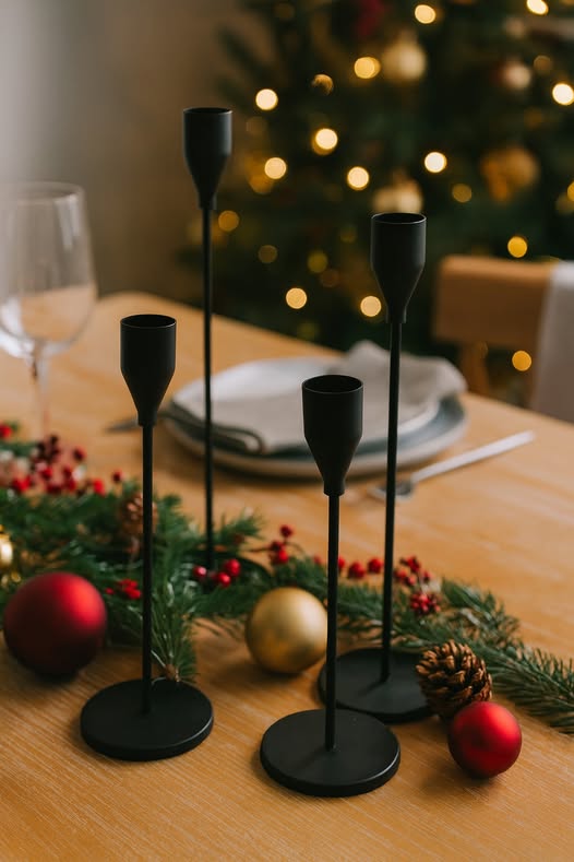 matte black candlestick holders