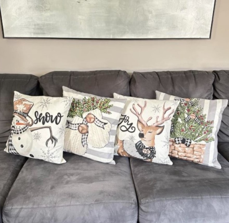 Set of 4 Christmas Throw Pillow Covers!