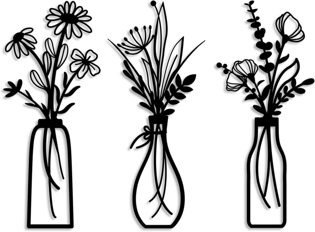 Set of 3 Metal Wall Flowers!