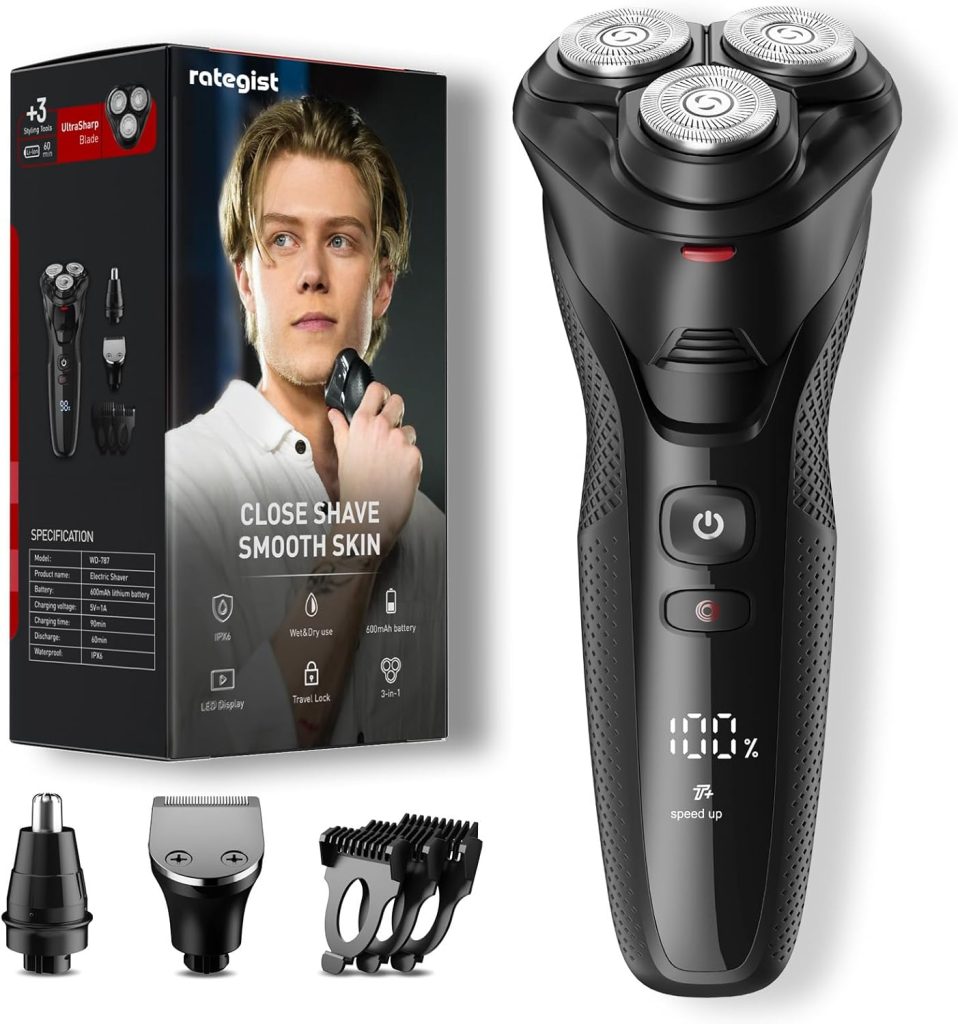 cordless 3-in-1 electric razor for men