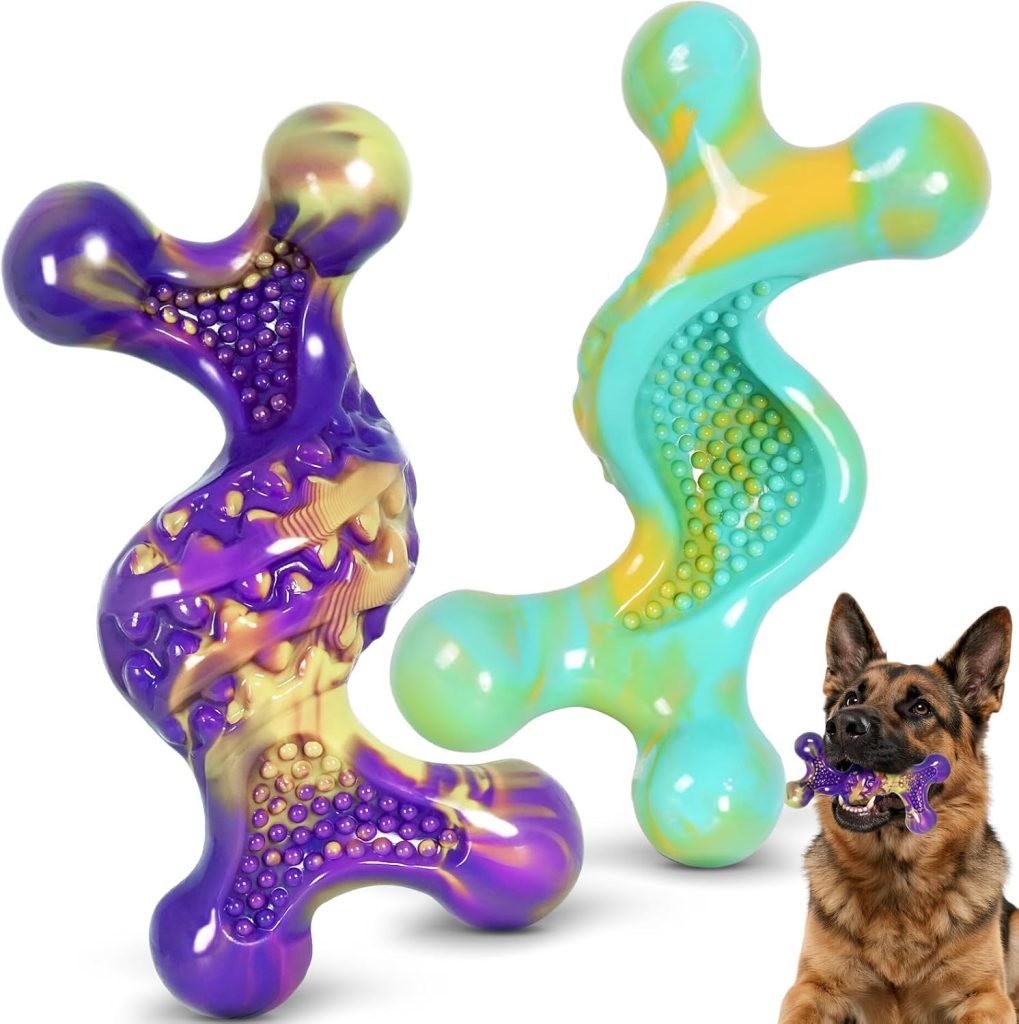 2-pack of tough dog toys for aggressive chewers