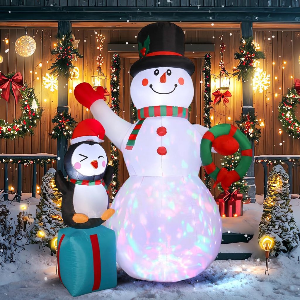 7ft Snowman & Penguin Inflatable!