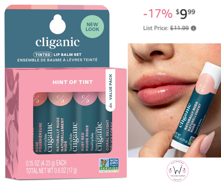 Cliganic Tinted Lip Balm Set.