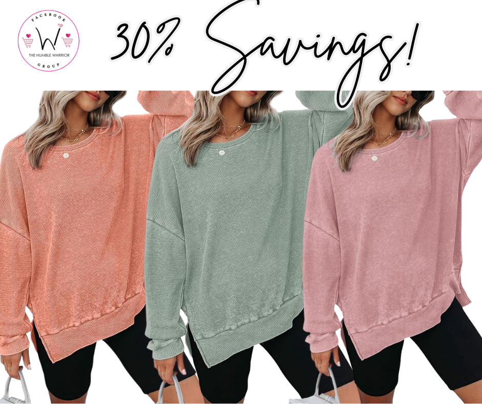 Dokotoo Oversized Waffle Knit Sweatshirt